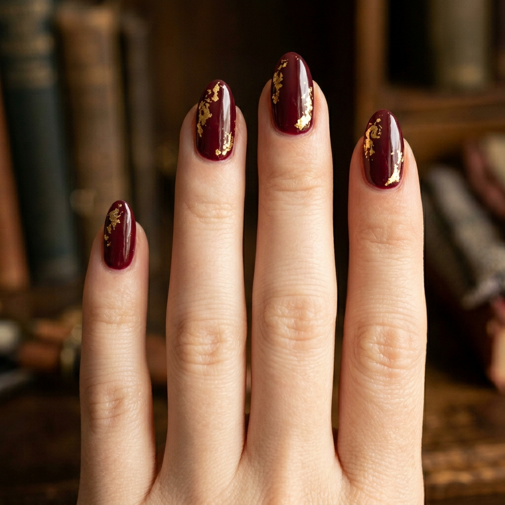 Gilded Academia Nails